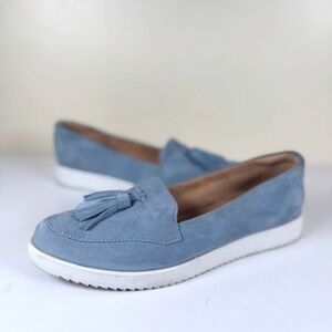 Naturalizer Rosalie Suede Tassel Loafers Women's 6 Light Blue Comfort Preppy